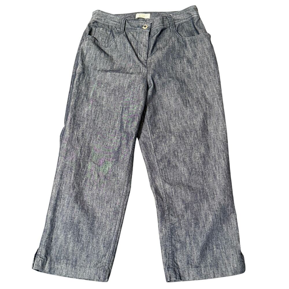 Christopher & Banks Denim Colored/Dark Chambray Capris, Size 6